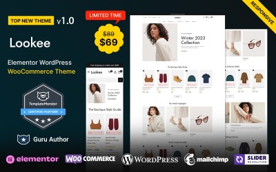 Lookee - Мода, аксесуари та ювелірні вироби Elementor тема WooCommerce