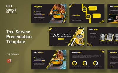 Service de taxi et modèles de présentation PowerPoint d&amp;#39;entreprise