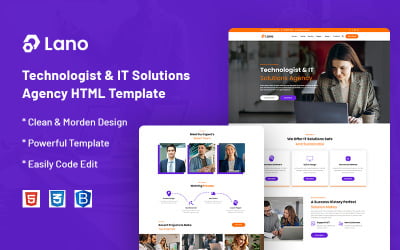 Lano - Technologist &amp;amp; IT Solutions Agency Website Template