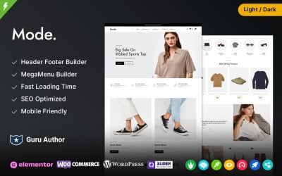 Modo - Roupas da moda e cosméticos e joias Elementor WooCommerce Theme