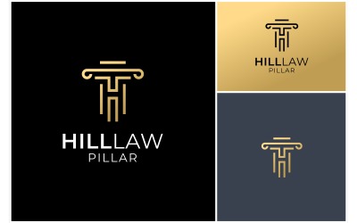 Letter H pijler gouden logo