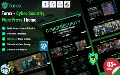 Torex é um tema WordPress de segurança cibernética