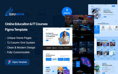 EduNova - Online Eductaion &amp;amp; IT Courses Figma Template