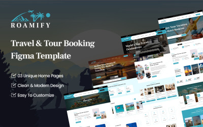 Roamify – Modèle Figma de réservation de visites et de voyages