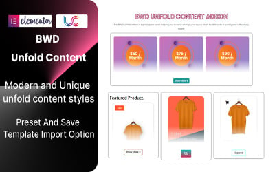 Unfold Content WordPress beépülő modul az Elementorhoz