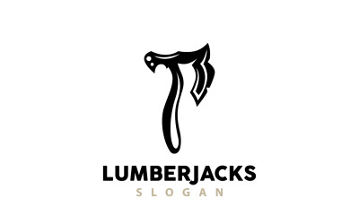 Axt Logo Holz Schneidwerkzeug Silhouette LumberjackV1