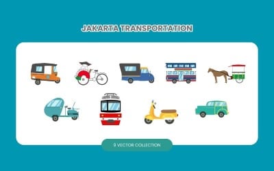 Jakarta Transportation Vector Set