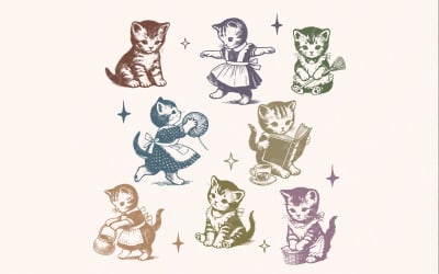 Gatos Vintage Png, Gato Retro Png, Tatuagem De Gato Png, Gato Engraçado Png, Camiseta De Gato Png