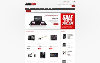 Modello ZenCart di Audio Gear