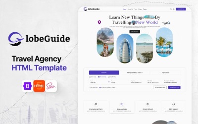 Globe Guide: Šablona HTML webových stránek online cestovní a turistické agentury