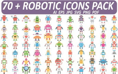 Comprehensive Robotic Icons Pack - 70+ High-Quality Vector Icons