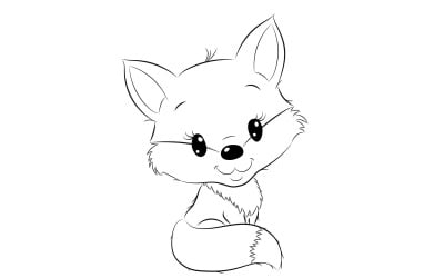 Fox Vector Coloring Page for Kids