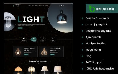 Lighting Deck - Responsive Shopify Theme for eCommerce Website Template