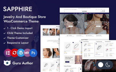 Sapphire - Mücevher ve Butik Mağazası Elementor WooCommerce Duyarlı Tema