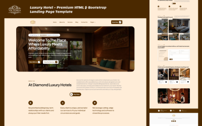 Hôtel de luxe - Modèle de page de destination HTML et Bootstrap premium