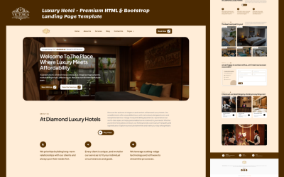 Hotel di lusso - Modello di landing page HTML e Bootstrap premium