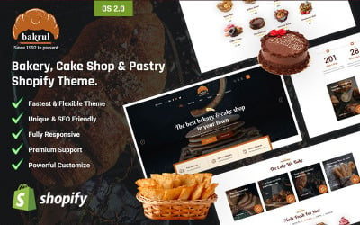 Bakrul -面包店，蛋糕店 &amp;amp; Pastry Shopify Theme