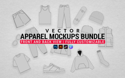 Vektor-Bekleidungs-Mockup-Paket