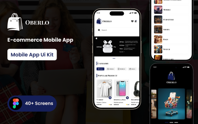 Modèle Figma d&amp;#39;application mobile de commerce électronique Oberlo