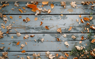 Festive autumn White Rustic Wooden Table leaves. 106