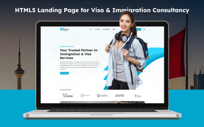 Bridgeway Pioneers - Plantilla de página de destino HTML5 Bootstrap para consultoría de inmigración y visas