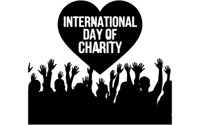 International day of charity image silhouette vector art illustration with white background