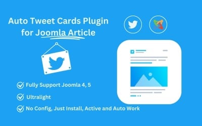 Auto Tweet Cards beépülő modul a Joomla cikkhez