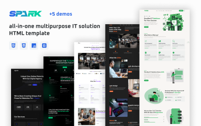 Spark - IT-oplossingen en zakelijke diensten multifunctionele alles-in-één HTML5-sjabloon