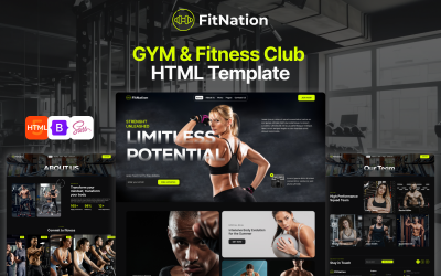 Fit Nation – Gym &amp;amp; Fitness Club HTML5 reszponzív sablon