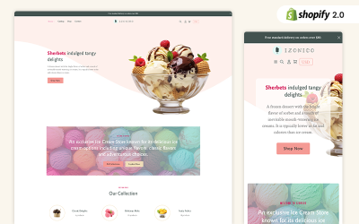 Izonico - Modern Ice Cream Shopify-tema