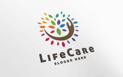 Life Care Hand Logo Template