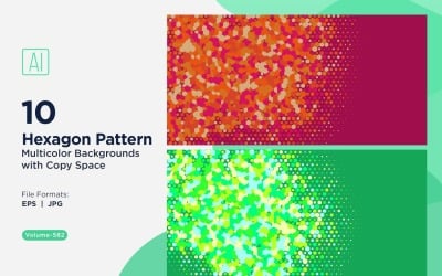 Esagono colorato di varie dimensioni Versatile modello di sfondo 582