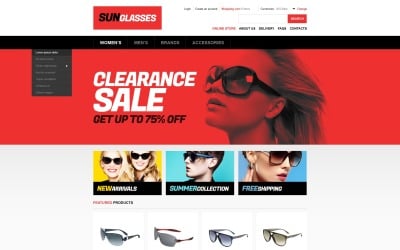 Sunglasses Store VirtueMart Template