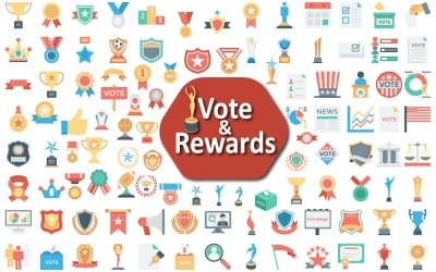 Vote and Rewards Icon Set for Interactive Projects