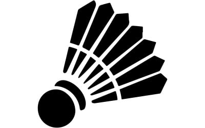 A simple  illustration of a logo for the  Badminton Club