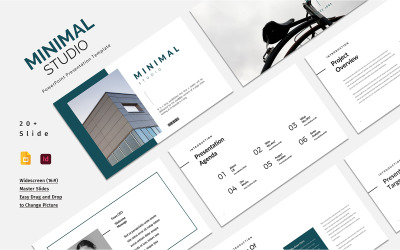 Minimal Studio Google Slide-presentatie