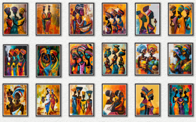 African Woman Wall Art Poster Bundle