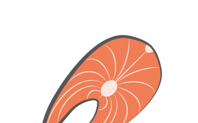 Fresh salmon fillet icon. Vector.