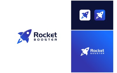 Rocket Spaceship Launch Boost Logo