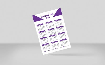 12 Months Calendar 2025 Print Ready EPS Vector Design Template