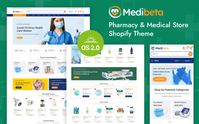 Medibeta - Apteka, sklep medyczny i opieki zdrowotnej Shopify 2.0 Responsywny motyw