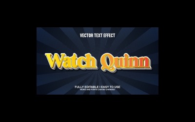 Watch Quinn Fully Editable Vector 3D Text Effect