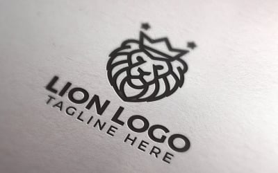 Logotipo do mascote do logotipo do leão Amostra do logotipo