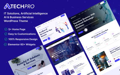 TechPro - IT-lösningar, Artificiell Intelligens AI &amp;amp; Business Services WordPress-tema