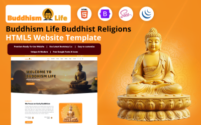 Boeddhisme Leven - Boeddhistische Religies HTML5 Website Template