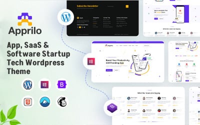 Apprilo - Thème WordPress pour startups technologiques, applications, SaaS et logiciels