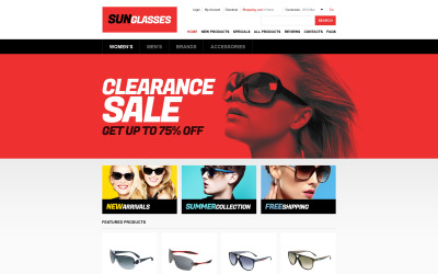 Stilvolle Sonnenbrille Store ZenCart Vorlage