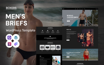 Boxers - Ropa interior masculina y ropa interior Tema WordPress Elementor