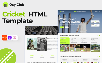 Oxy Club – HTML5-шаблон веб-сайту крикетного спортивного клубу