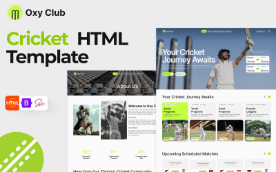 Oxy Club - Modello di sito Web HTML5 per club sportivo di cricket